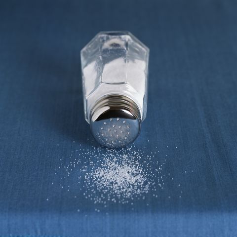Salt spilling out of salt shaker