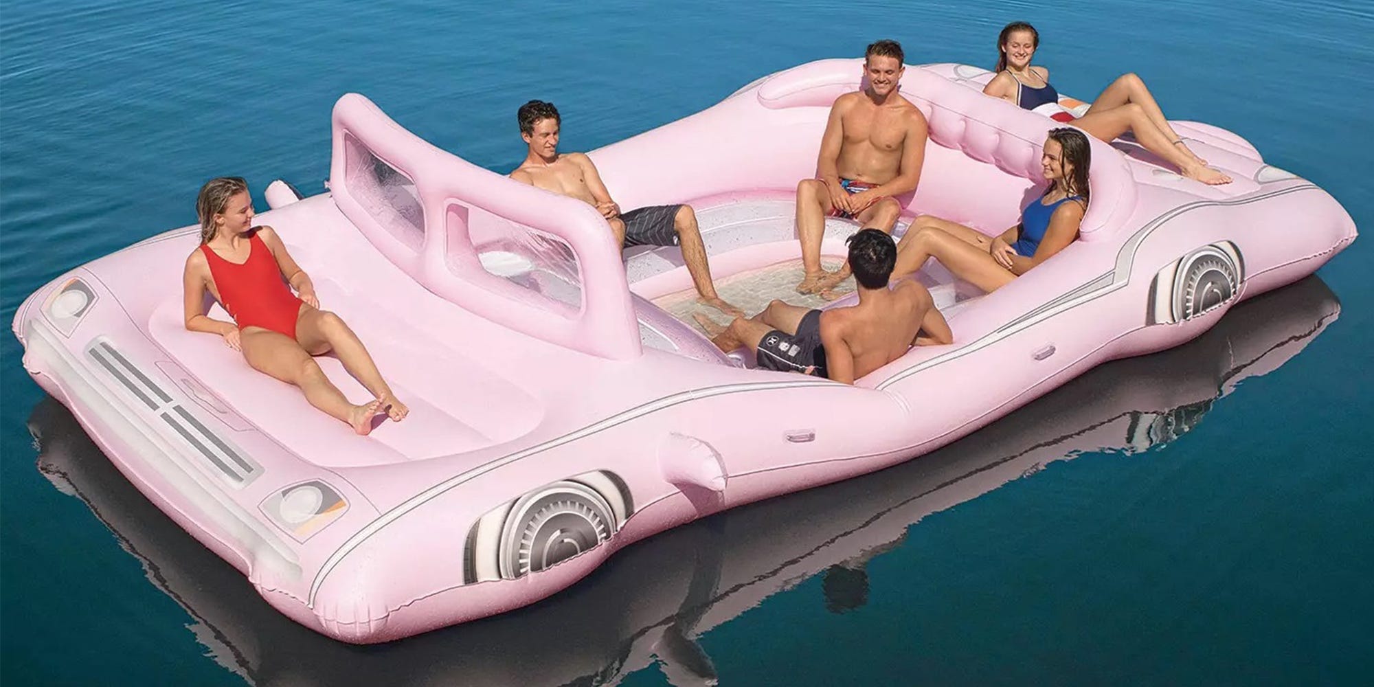 This 21-Foot Retro Pink Limo Float Will Be Your Lounge Spot All Summer