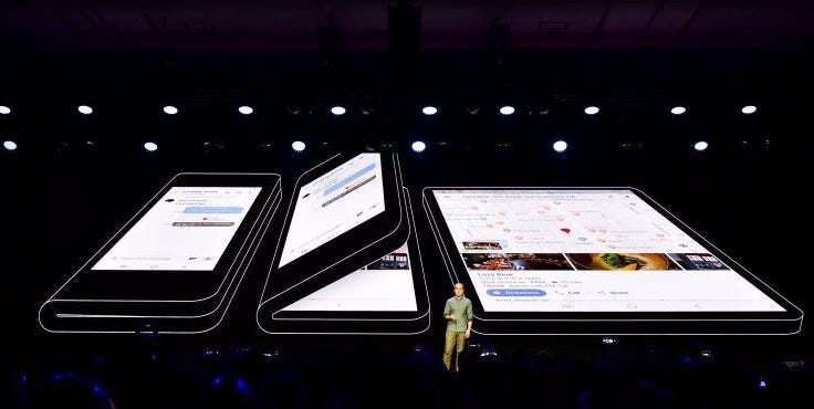 Samsung presenteert prototype van hun nieuwe opvouwbare smartphone Samsung presenteert prototype van hun nieuwe opvouwbare smartphone