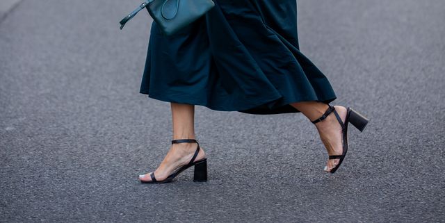 berlin, germany   september 07 victoria scheu is seen wearing navy dress cos, high heels essen the label, green bag celine during fashion week berlin on september 07, 2021 in berlin, germany photo by christian vieriggetty images