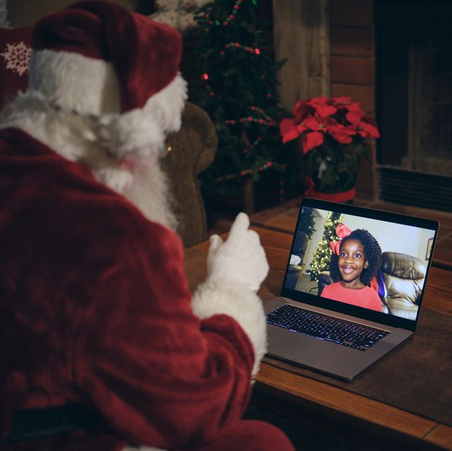 santa claus on a video conference call