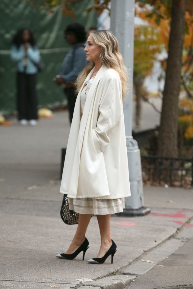 actress sarah jessica parker films 'and just like that' in new york city