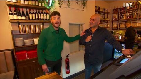 Jordan North surprises restaurateur live on Saturday night take-out