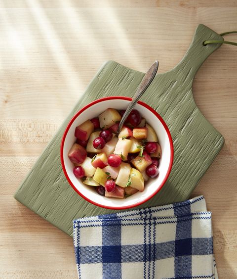 sauteed apples, pear, and cranberries