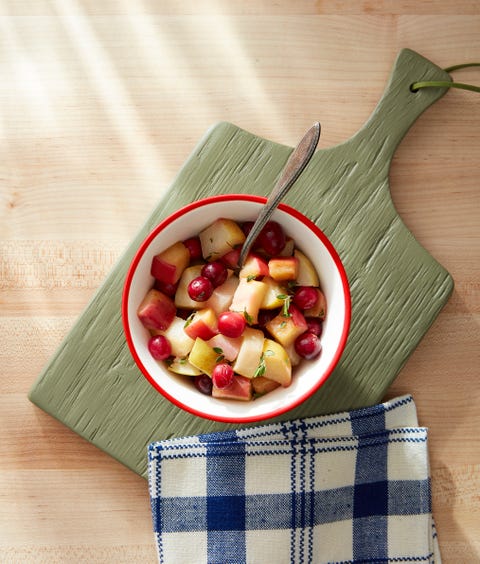 sauteed apples, pear, and cranberries