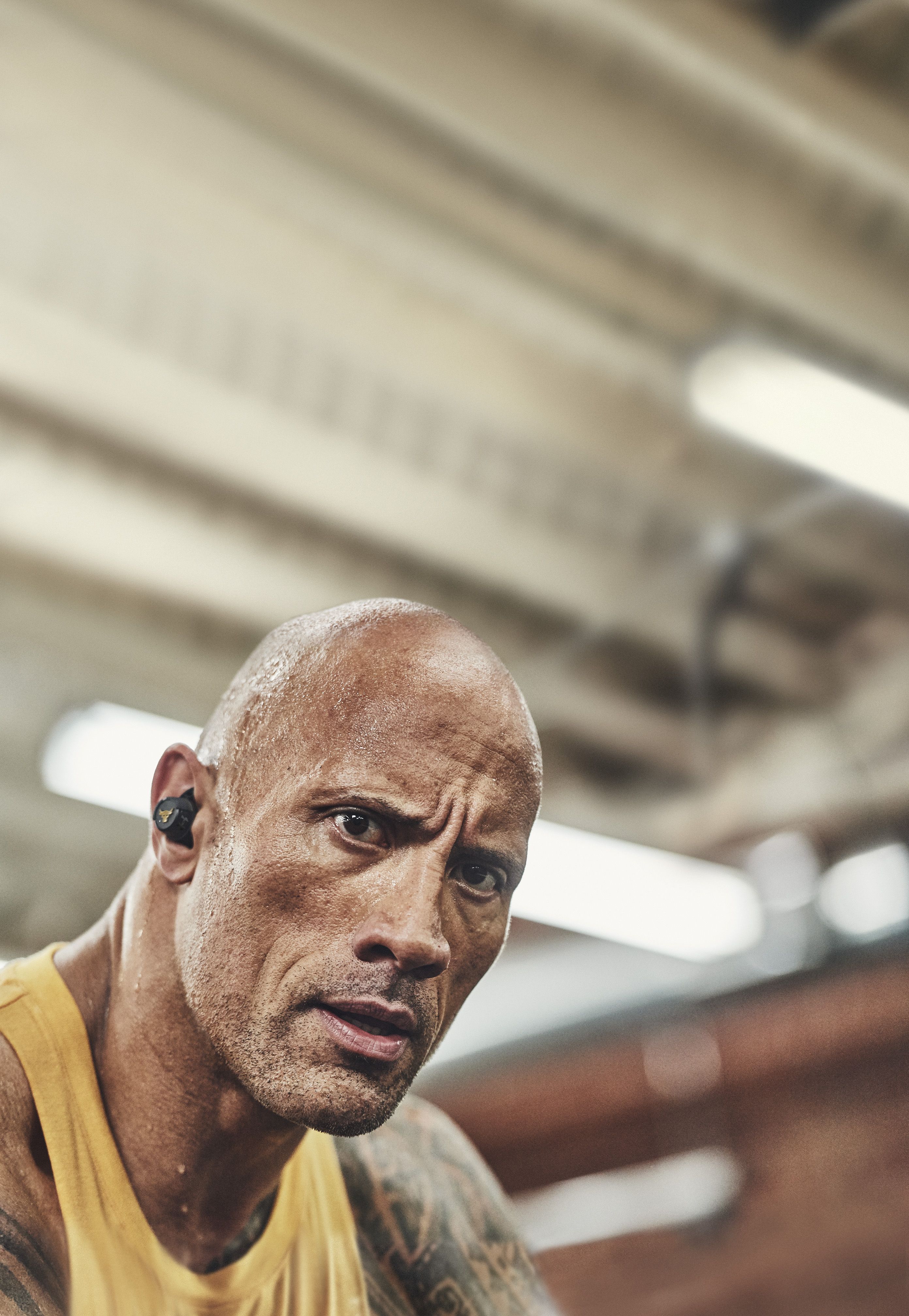 the rock headphones gym