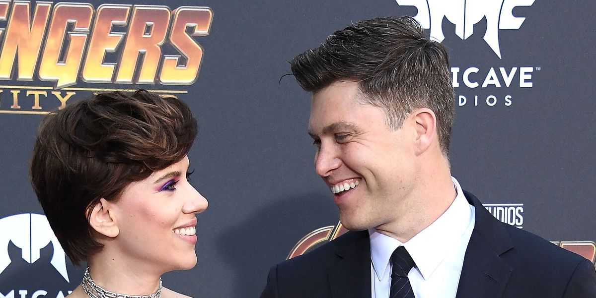 Scarlett Johansson And Boyfriend Colin Jost Make Their Red Carpet Debut Avengers Infinity War Premiere