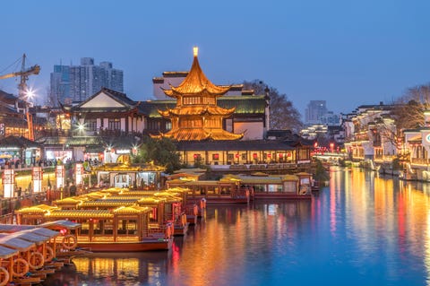 scenery of qinhuai river in nanjing