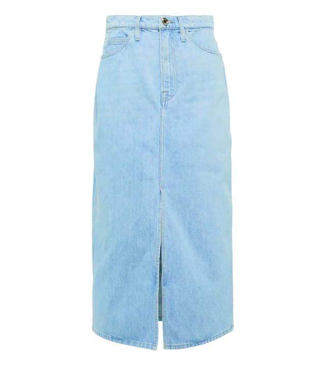 Mytheresa Donna Abbigliamento Gonne Gonne lunghe Gonna lunga in denim con cut-out 