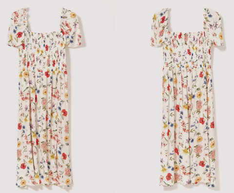 mar de margaritas floral print dress