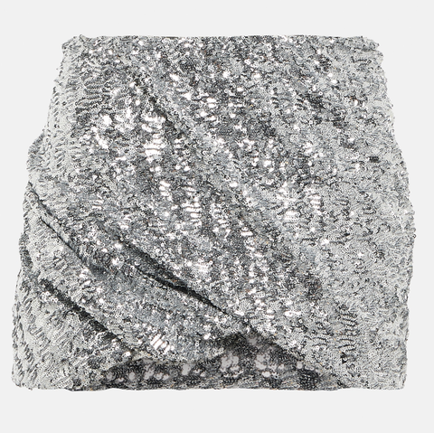 attico silver miniskirt at mytheresa