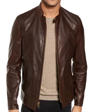 Schott NYC Cafe Racer Unlined Leather Jacket
