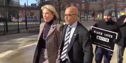 Are Pence And Devos One Two Knock Out >> Protesters Temporarily Blocked Secretary Betsy Devos From Entering A Are Pence And Devos One Two Knock Out >> Protesters Temporarily Blocked Secretary Betsy Devos From Entering A