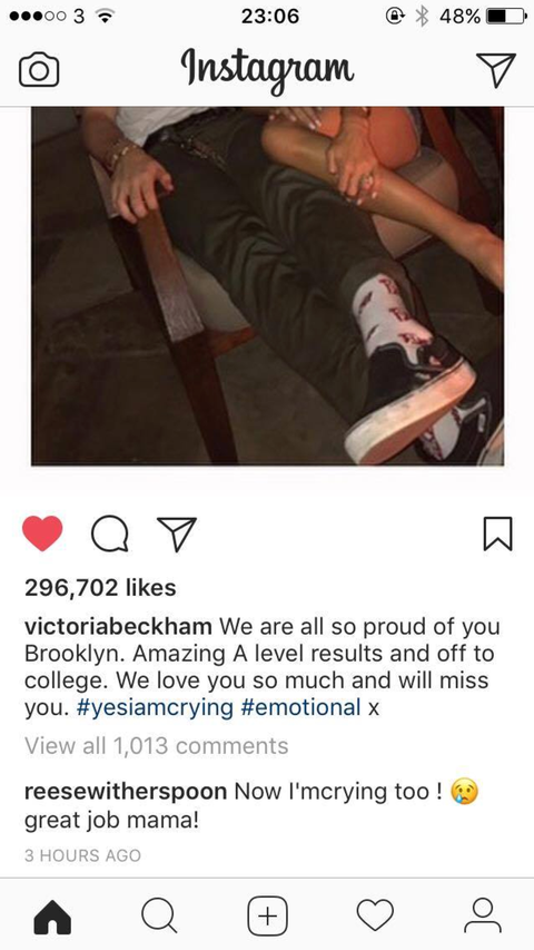 Victoria Beckham Shared A Photo Of Herself Crying About Brooklyn Going