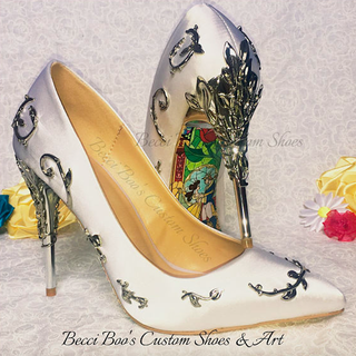 These Beauty and the Beast bridal heels will make you feel like the ...