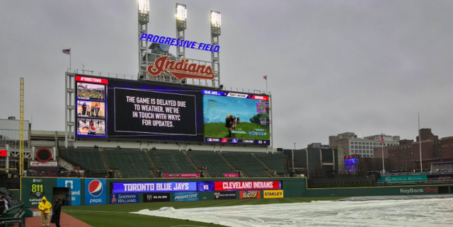 Rained Out Baseball Team Turns To Jumbotron Fortnite