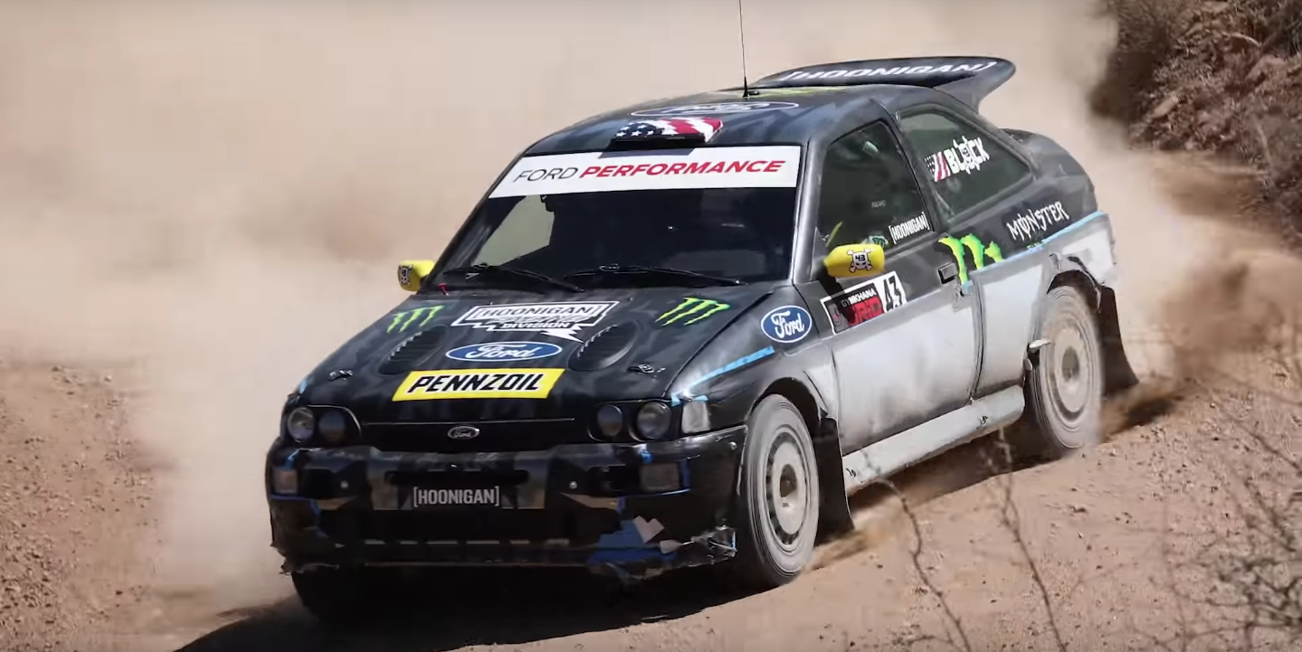 Watch Ken Block Shake Down His Escort Cosworth Rally Car in the Desert