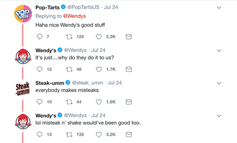 wendy s and steak n shake got into it on twitter and it s hilarious