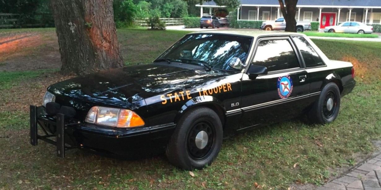 Old Photo 1993 Ford Mustang Police Car 