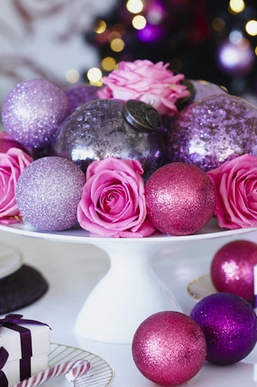 purple ornament centerpiece