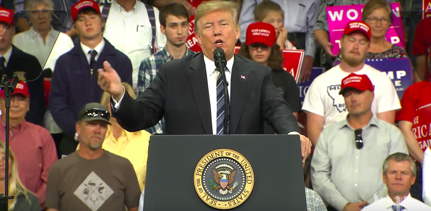 Guy In Plaid Shirt Makes Amazing Faces Behind Trump At Billings ...