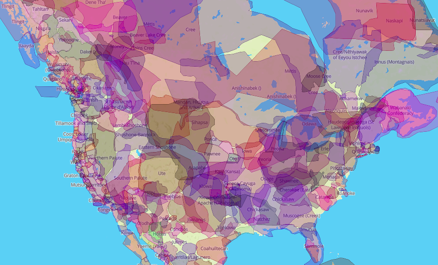 Lands Of America Map Native American Map   Google Maps on Indigenous People's Day