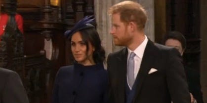 Meghan Markle Dazzles In Navy Blue At Princess Eugenie's Royal Wedding