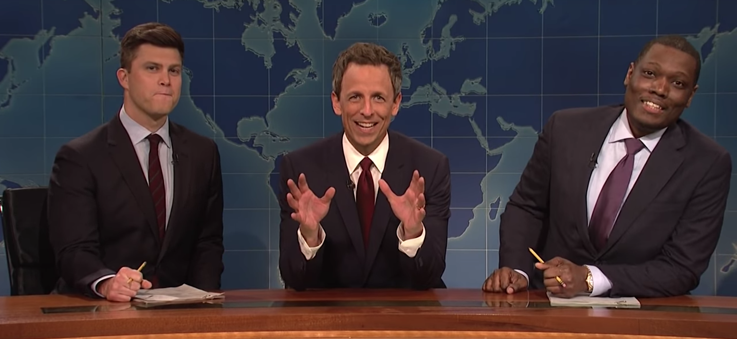 Seth Meyers Returned To SNL's 'Weekend Update' To Talk Trump And Kanye