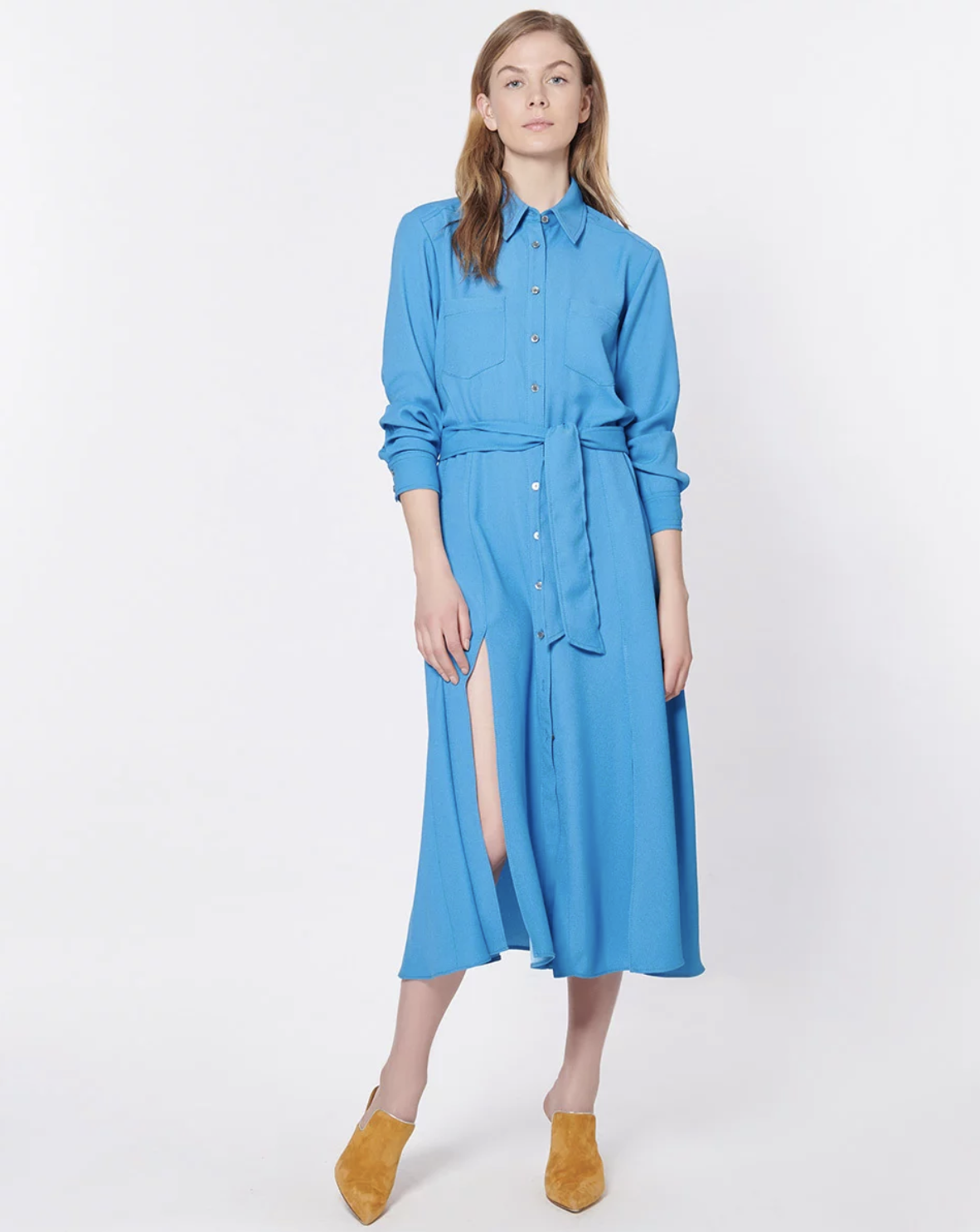 veronica beard blue shirt dress