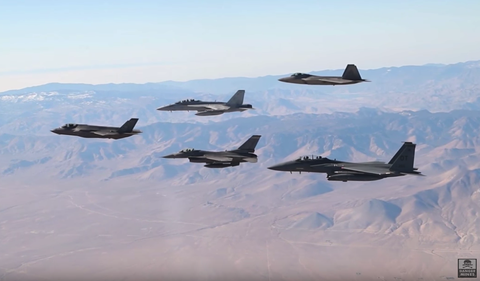 Watch All Five Of The U S Military S Fighter Jets Fly In Formation