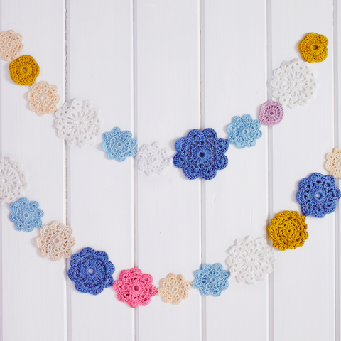 Crochet flower garland photo