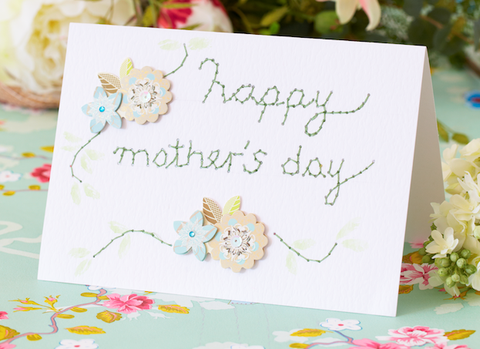 Mother's Day craft Embroidered mothers day card