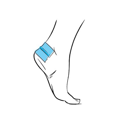 taping the heel of the foot to stop blister when running