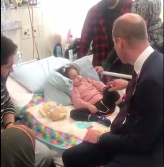 The Duke of Cambridge meets five year old Alen Alsati, who is recovering in Starship Children’s Hospital in Auckland after being injured in the Christchurch mosques terrorist attack.
