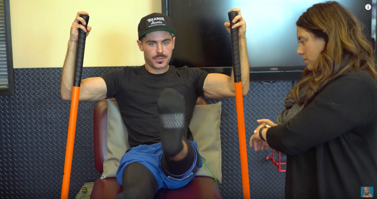 Zac Efron shares video of his recovery from ACL Knee Surgery on YouTube