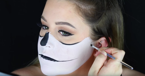Half Skull Makeup Easy | Saubhaya Makeup