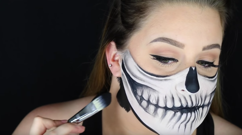 Skeleton Face Paint Tutorial For Halloween Pretty Skeleton Makeup Easy Skeleton Face Paint Tutorial For Halloween Pretty Skeleton Makeup Easy