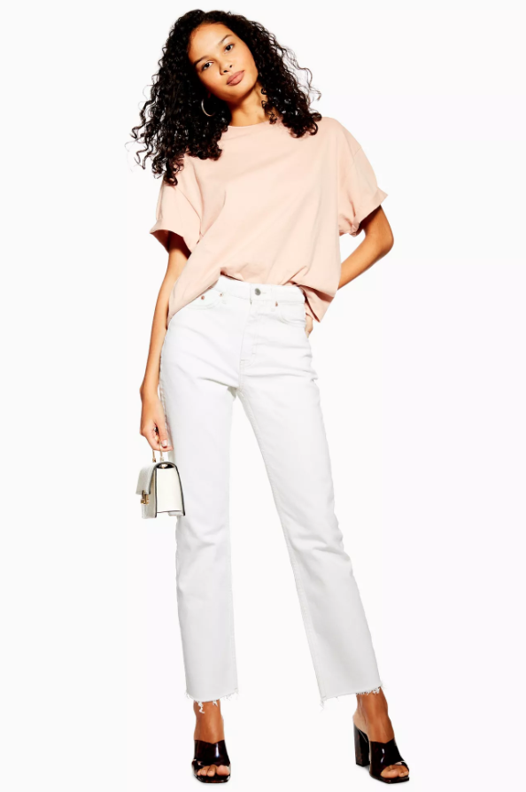 white high waisted jeans topshop