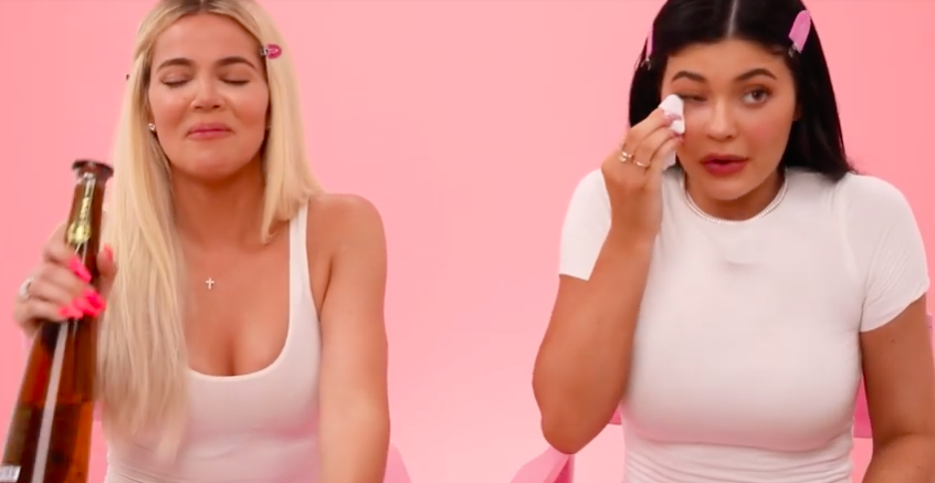 846px x 437px - Kylie Jenner and Khloe Kardashian Drunk Makeup Video