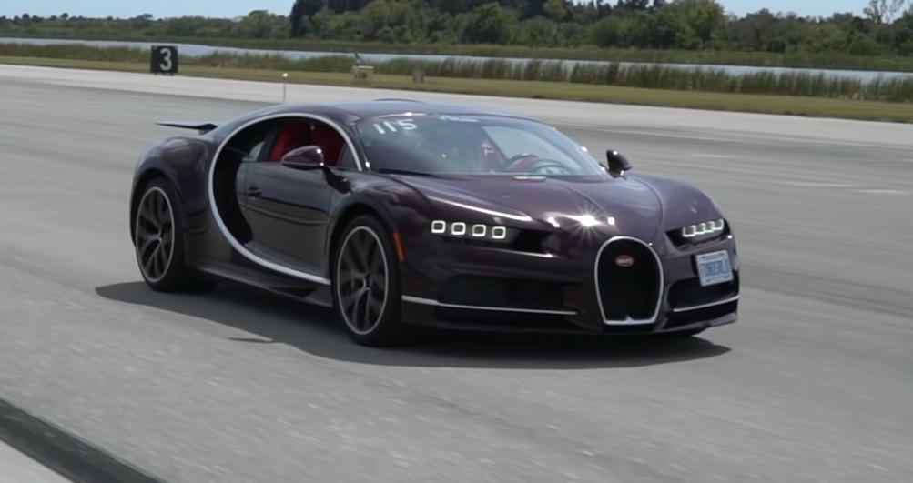 Bugatti Chiron Hits 226 MPH in the Standing Mile - Onboard Video