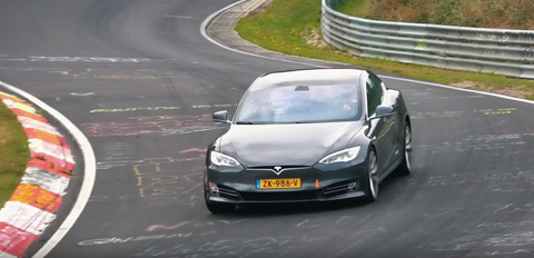 Tesla Model S On Nurburgring To Set Lap Time