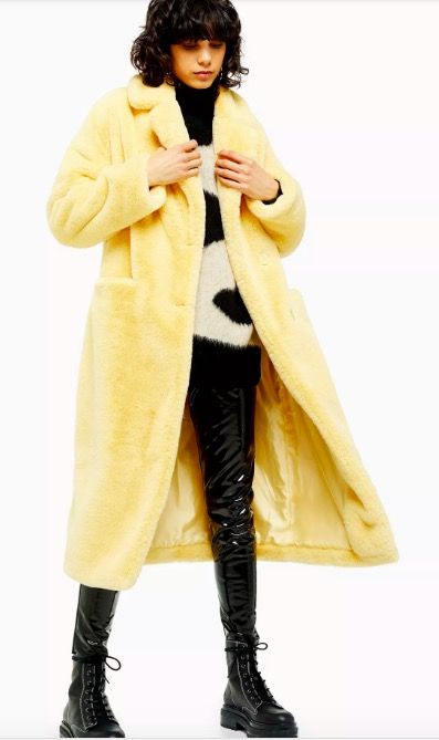 25 best faux fur coat styles: Fashion Best Yellow coat outfit ideas | 10+