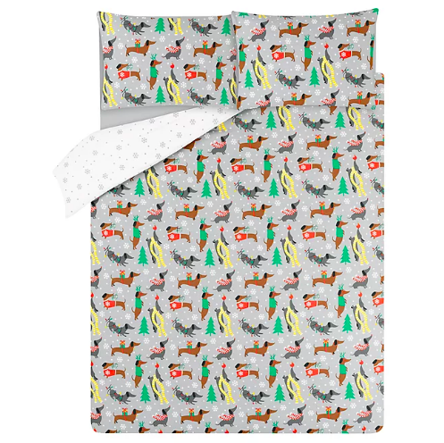 sausage dog duvet set asda