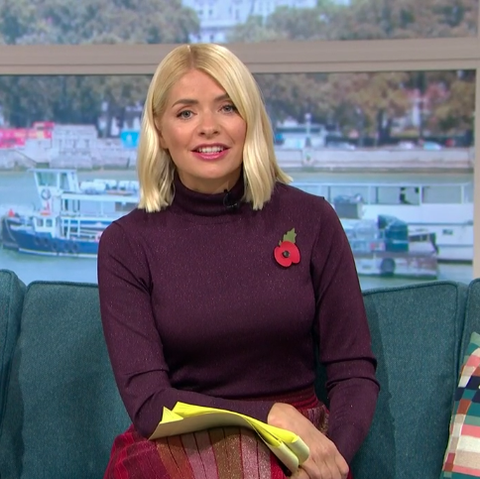 Holly Willoughby knitted rainbow skirt
