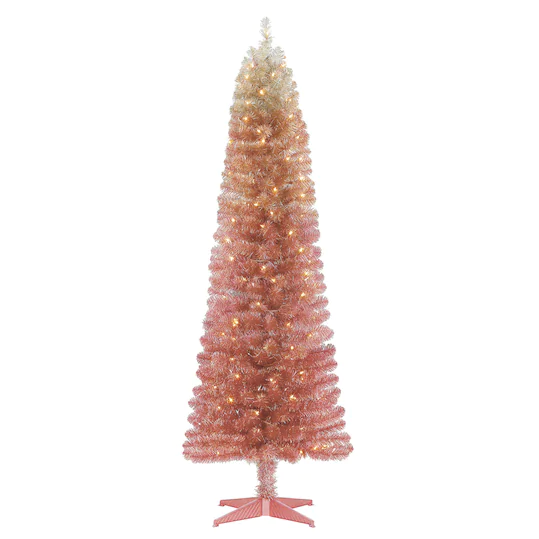 pink ombre fake christmas tree