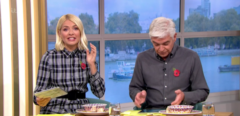 Holly Willoughby looks gorgeous in grey tartan dress