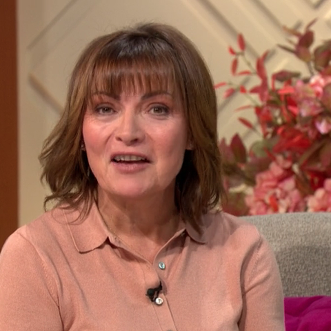 Lorraine Kelly goes all 70s in beige and leather