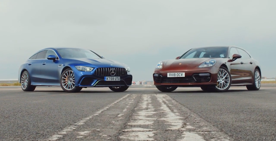 Panamera Turbo S Hybrid vs. AMG GT 63 S Drag Race Top Gear