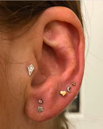 Ear Piercings - Multiple Ear Piercings 
