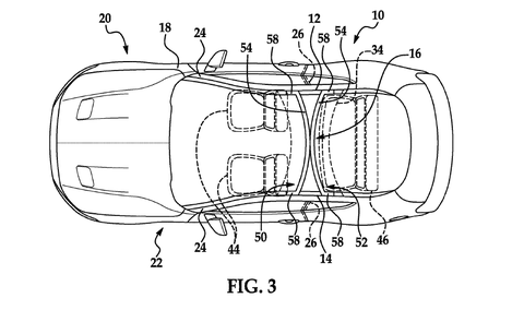 Patentový nákres Ford Mustang